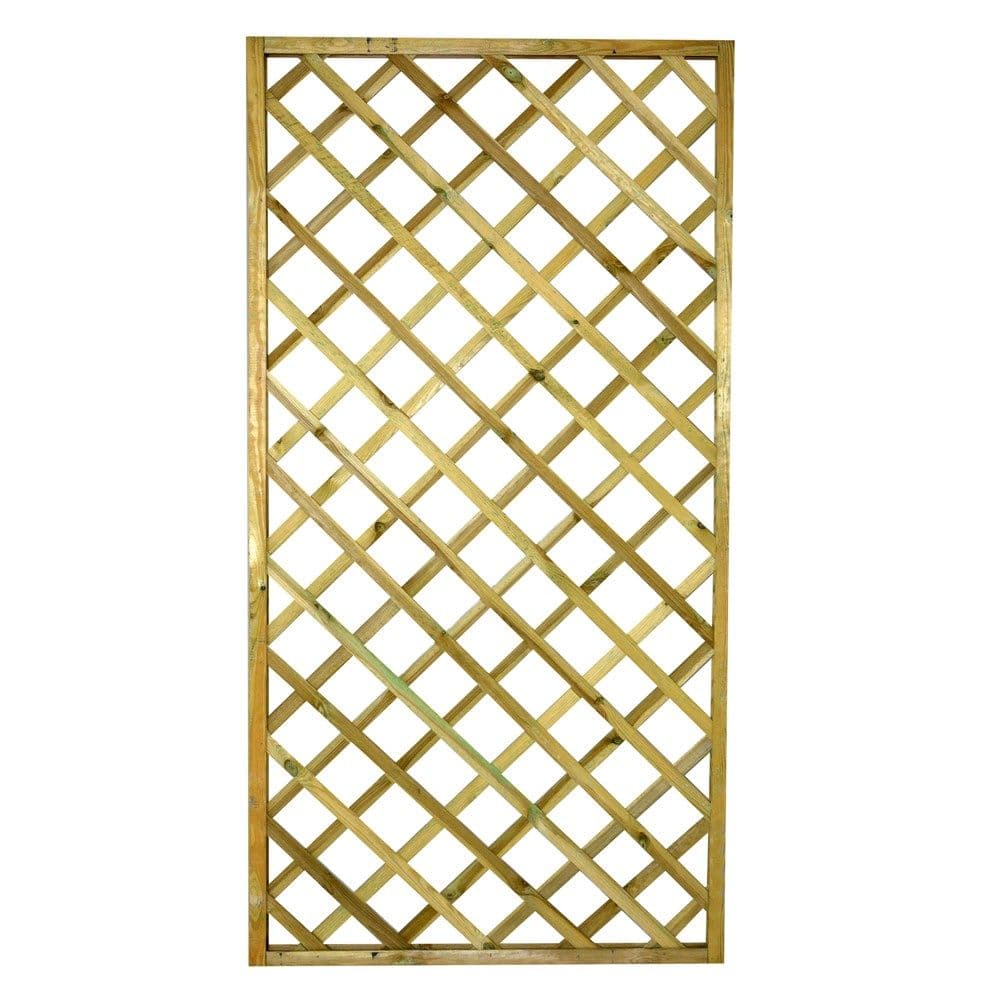 Gardh druri i trajtuar, 90x180 cm, spesori kornizës 30x30 mm, spesori ristelës 5x30 mm, kuadrati 95x95 mm, ngjyrë natyrale