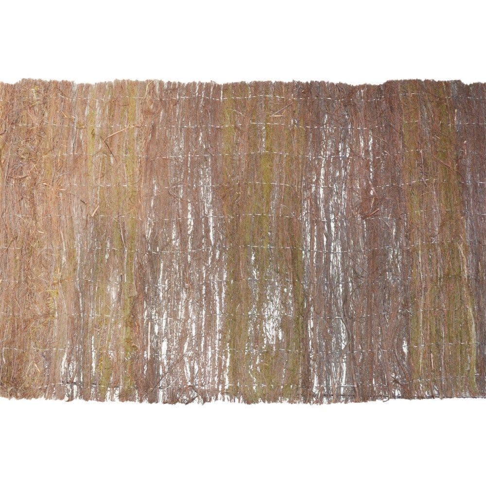Gardh dekorues, thurje natyrale, 100x500 cm, lëkurë bredhi