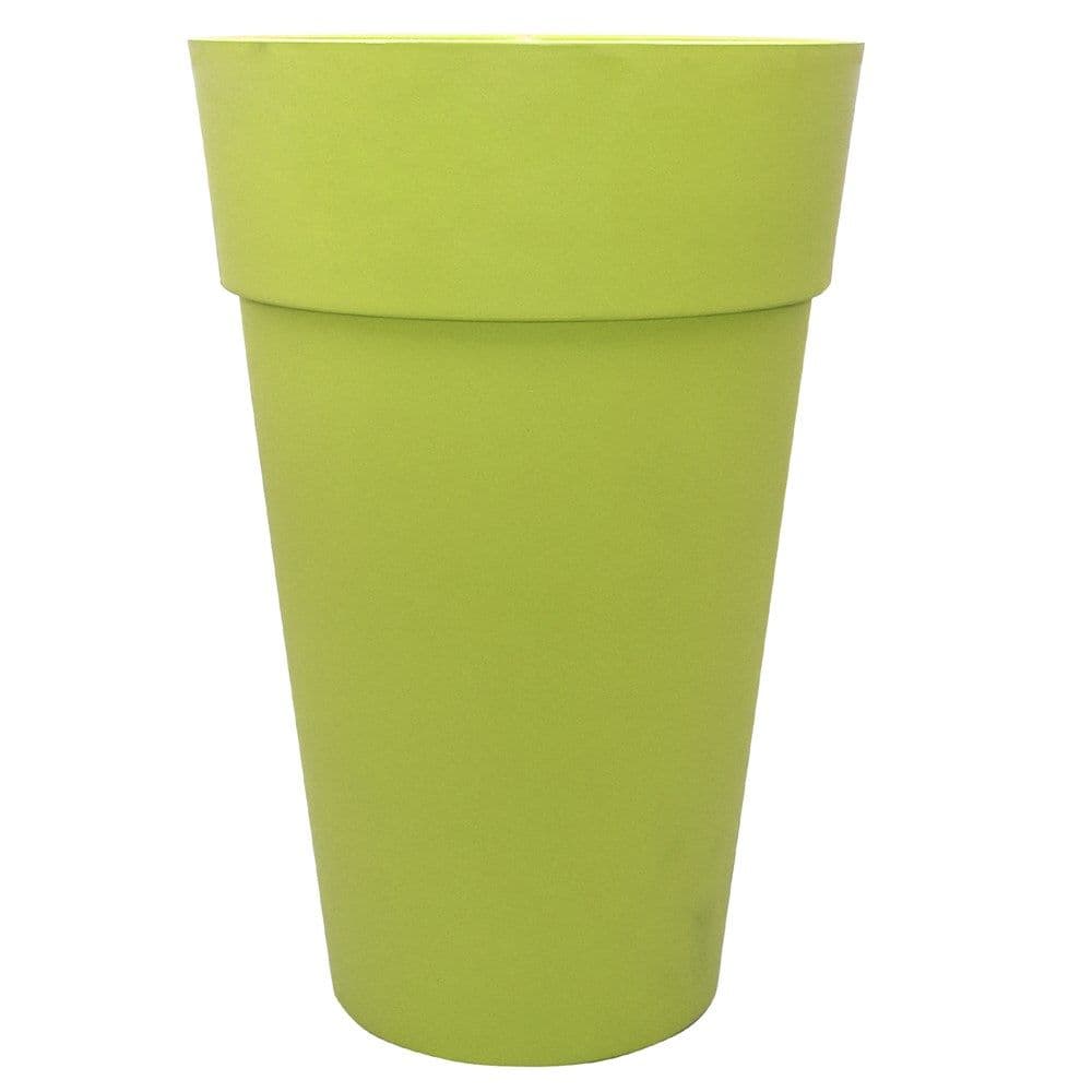 Vazo lulesh, rrethore, HOUSTN INIEZ, plastike, jeshile, Ø40 xH63 cm