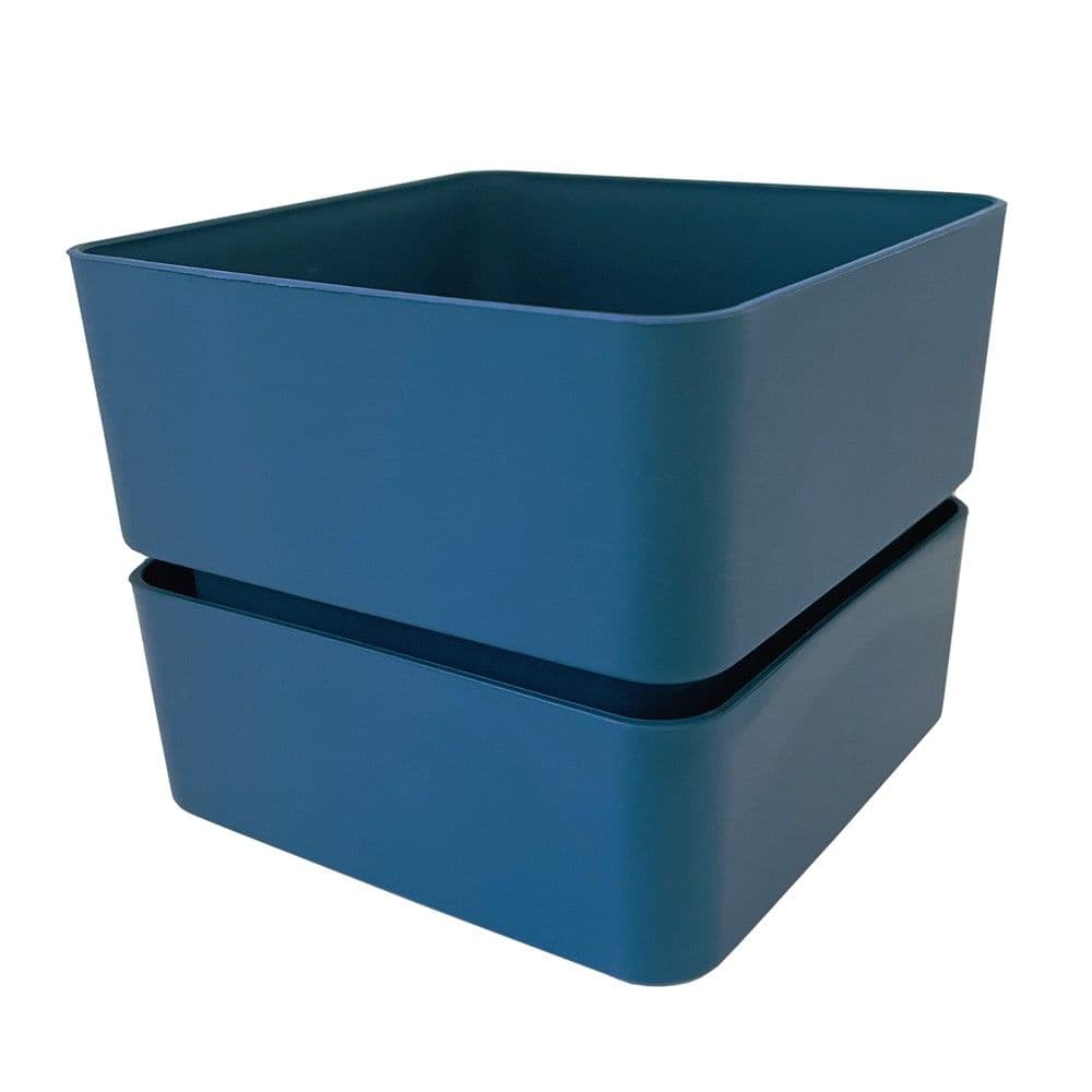 Vazo lulesh, katrore, plastike, blu, 12x12xH11 cm, 0.75 lt