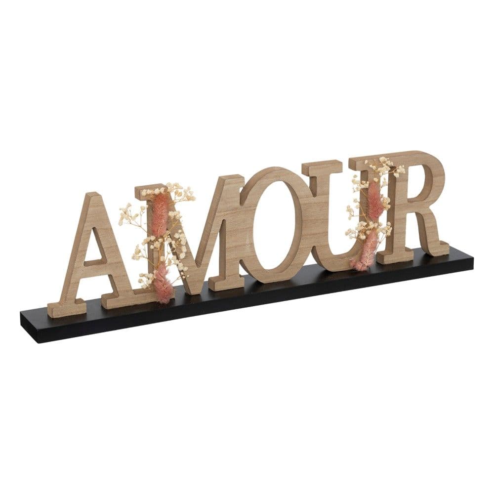 Objekt dekorues, Amour, mdf/lule të thara, shumëngjyrëshe, 50x13.5xH5.5 cm