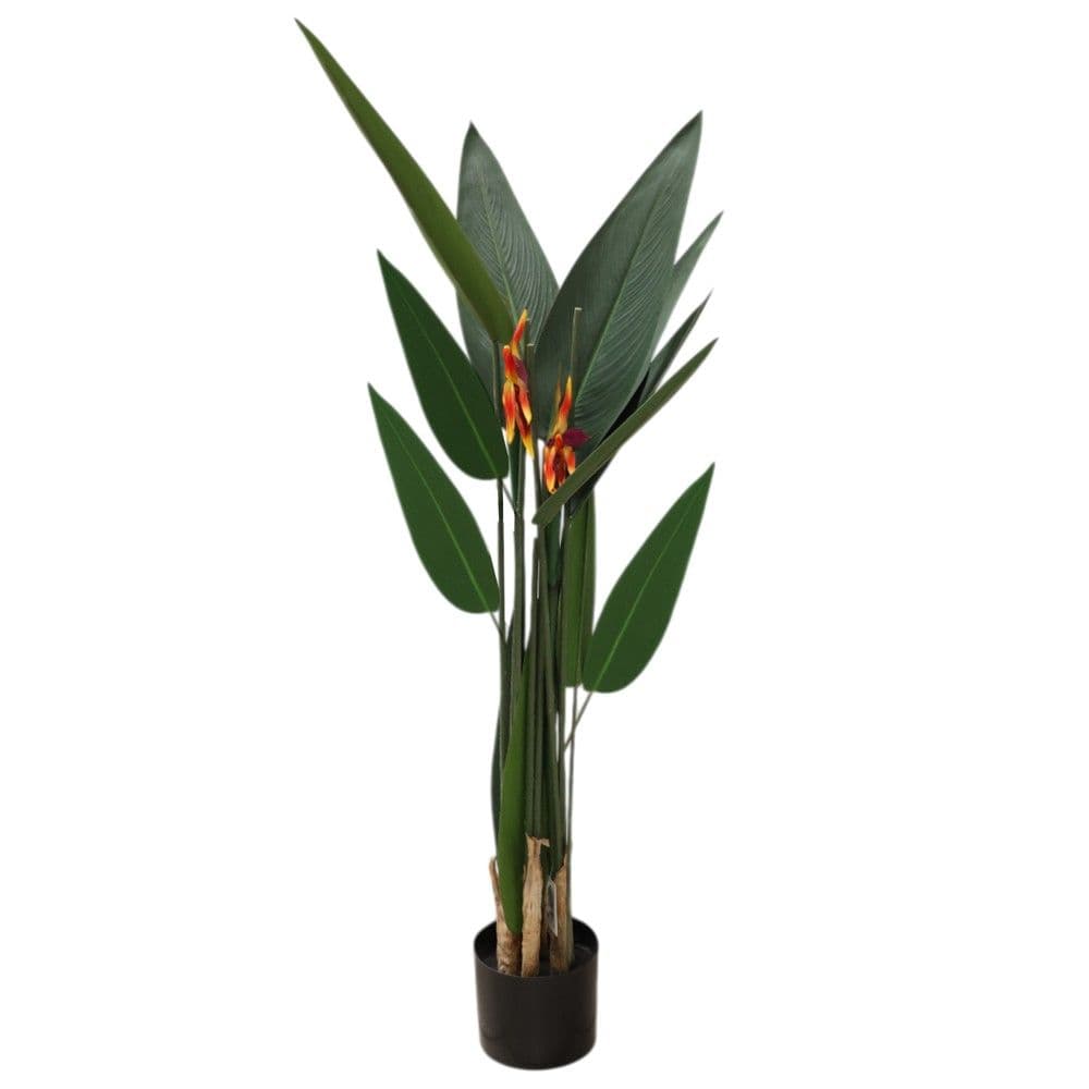 Lule artificiale, Strelitzia Reginae , në vazo, plastike, jeshile/ e zezë, 120 cm
