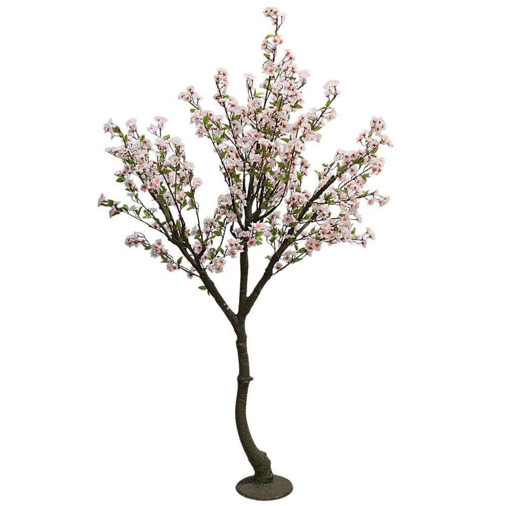 Pemë artificiale, Cherry blossom , në vazo, plastike, Roz e lehtë/ e zezë, 240 cm