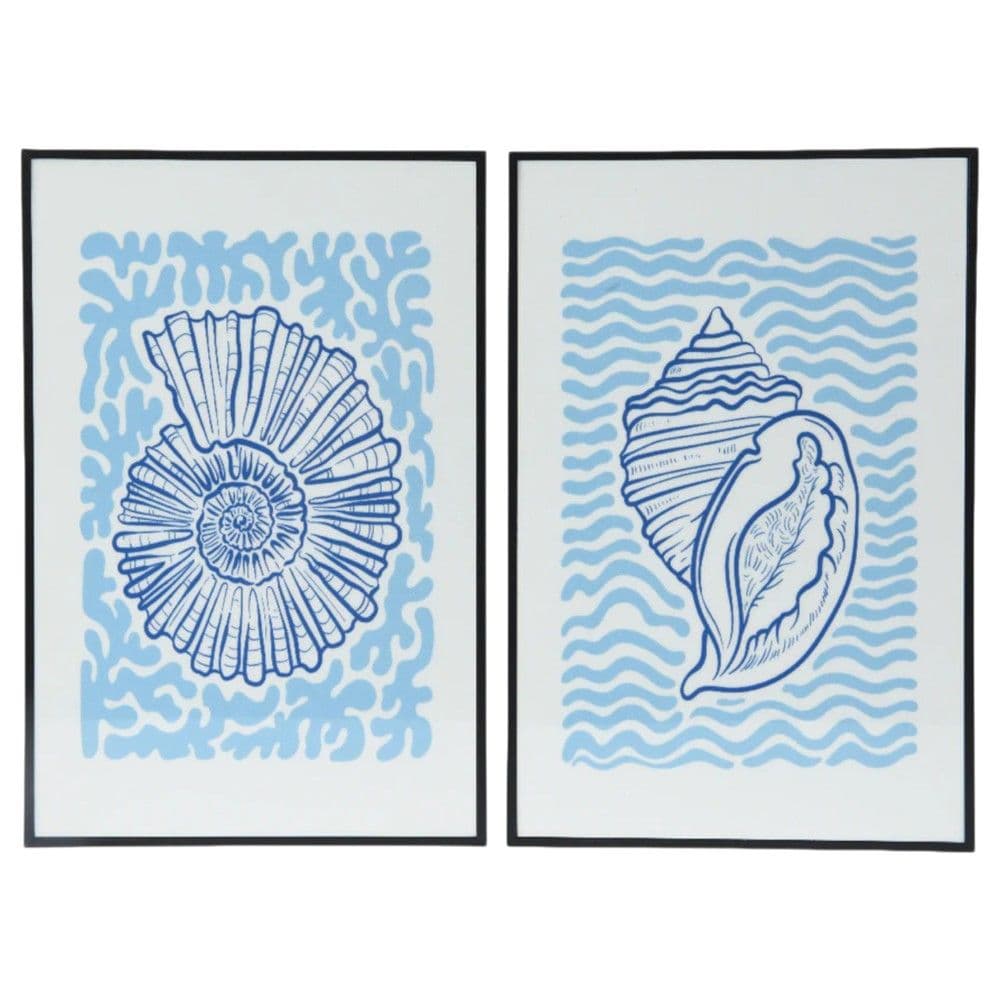 Pikturë e printuar, kornizë mdf, e bardhë/blu, 2.5x30xH40 cm