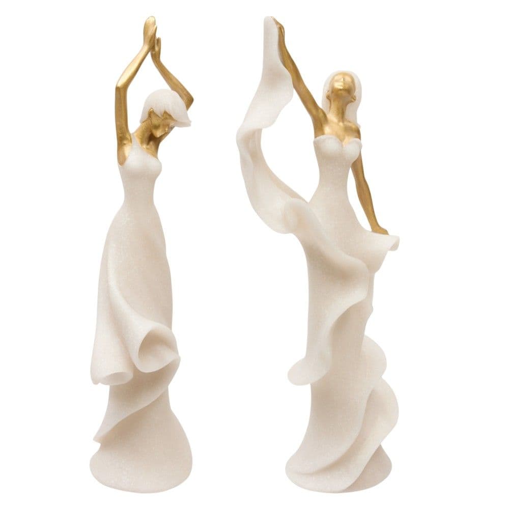 Objekt dekorues, Casey Dancing, polirezinë, e bardhë/floriri, 12.1x8.2xH.35.9 cm