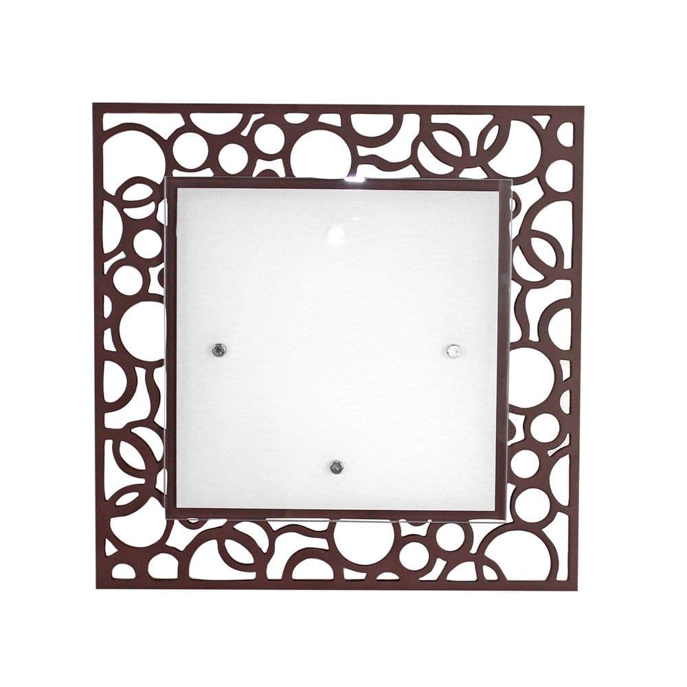 Ndriçues tavani druri, E27, 2x60W, 40x40xH7.5 cm