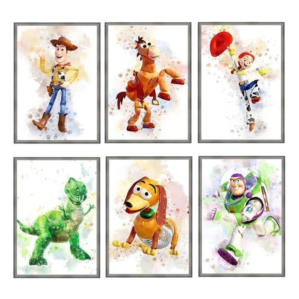 Pikturë me kornizë, Toy Story, 3 copë, druri/letër, shumëngjyrëshe, 32.5xH47.5 cm