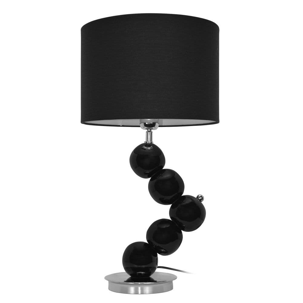 Abazhur E27 1x40W me trup qeramik i zi, koke tekstili e zeze