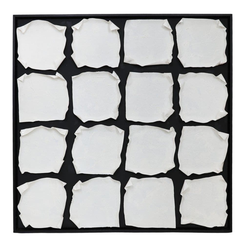 Pikturë, "Abstract", kornizë MDF, e bardhë/ e zezë, 90x90x4.8 cm