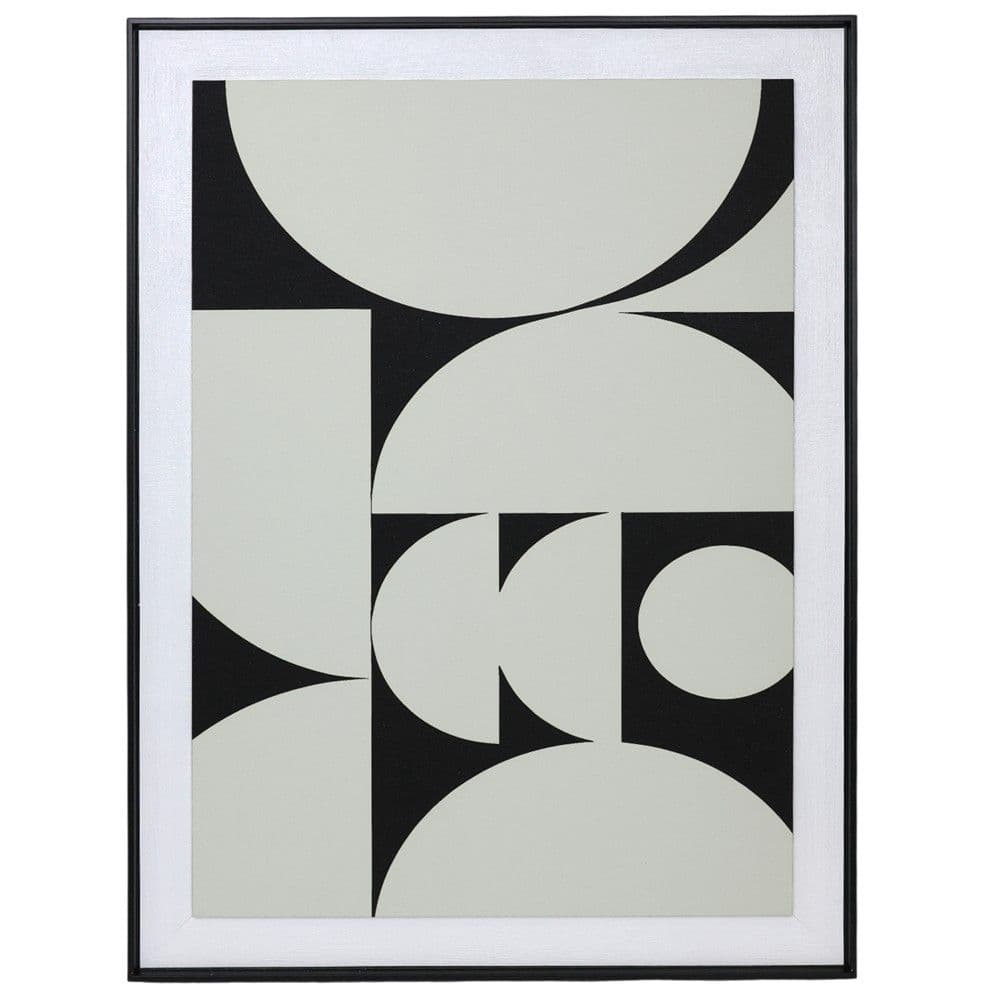 Pikturë e printuar, "Abstract", në kornizë MDF, e zezë/bezhë, 60x80 cm