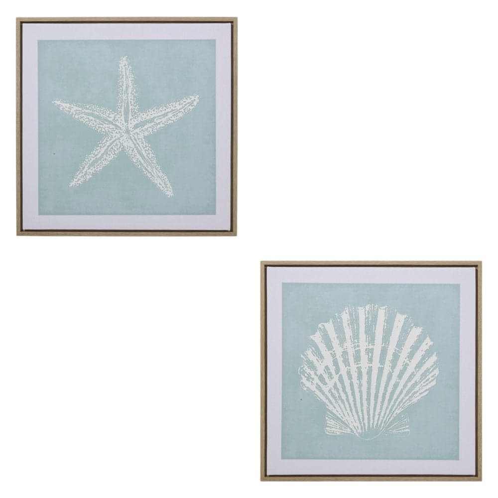 Pikturë e printuar, Sea, mdf/poliestër, e bardhë/blu, 40x2xH40 cm