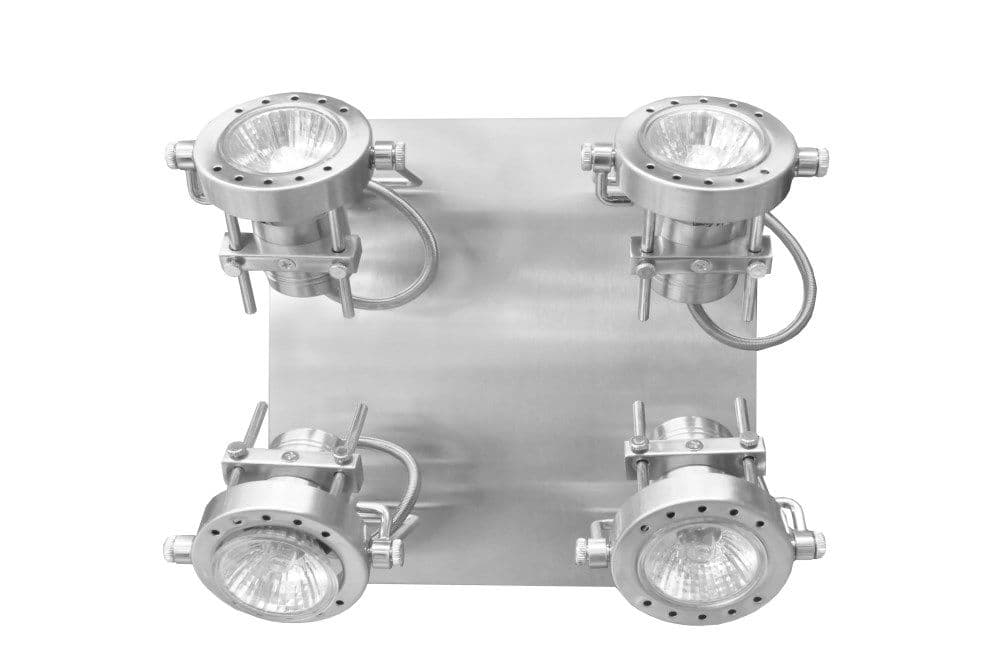 Spot katersh pllak GU10 4X50W i kromuar , llambat e perfshira