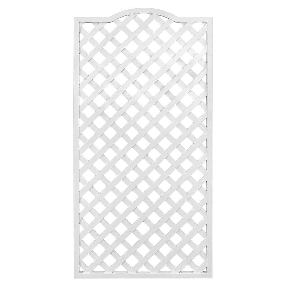 Gardh druri i trajtuar, 90x180 cm, spesori kornizës 35x35 mm, spesori ristelës 5x35 mm, kuadrati 65x65 mm, ngjyrë e bardhë