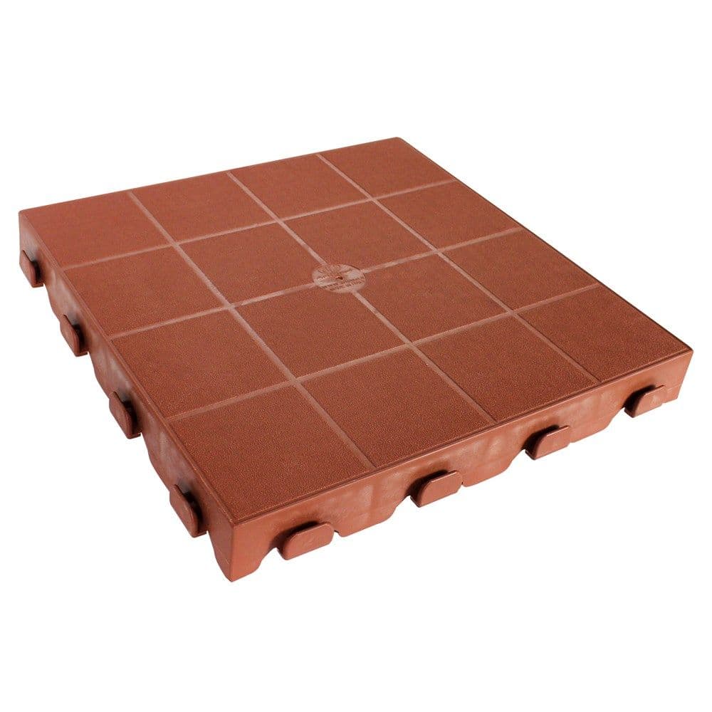 Pllake dyshemeje plastike 40x40xH4.8cm ngjyre terrakote