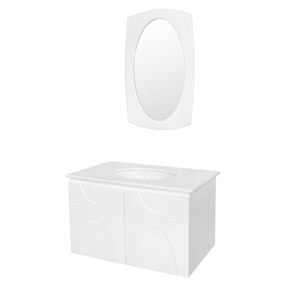 Mobilje tualeti , Ellipse, MDF, e bardhe