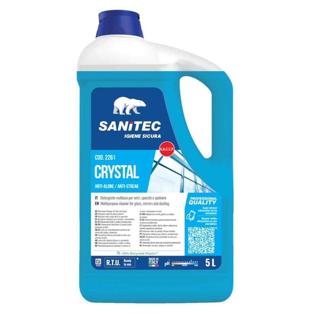 Detergjent pastrimi për xhama, "Sanitec", 5 kg, Crystal, aromatik, 1 copë