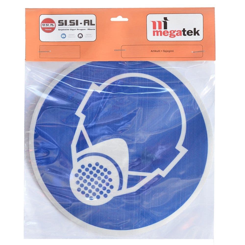 Shenja kantieri, perdorimi i maskes mbrojtese eshte i detyrueshem , ᴓ20 cm