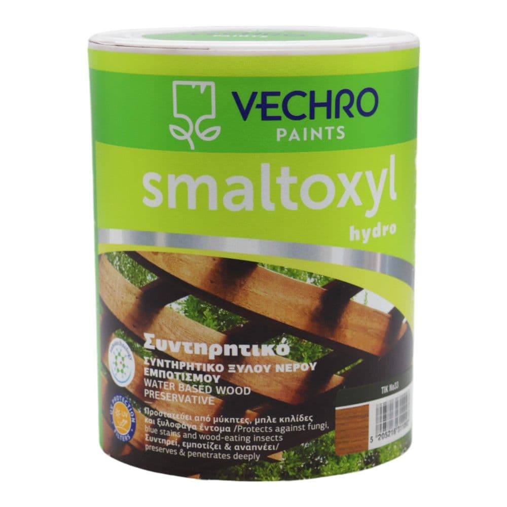 Bojë akrilike për dru, Vechro Smaltoxyl Hydro, ngjyrë kafe 33, 15-17 m²/lt, 1-2 orë tharje