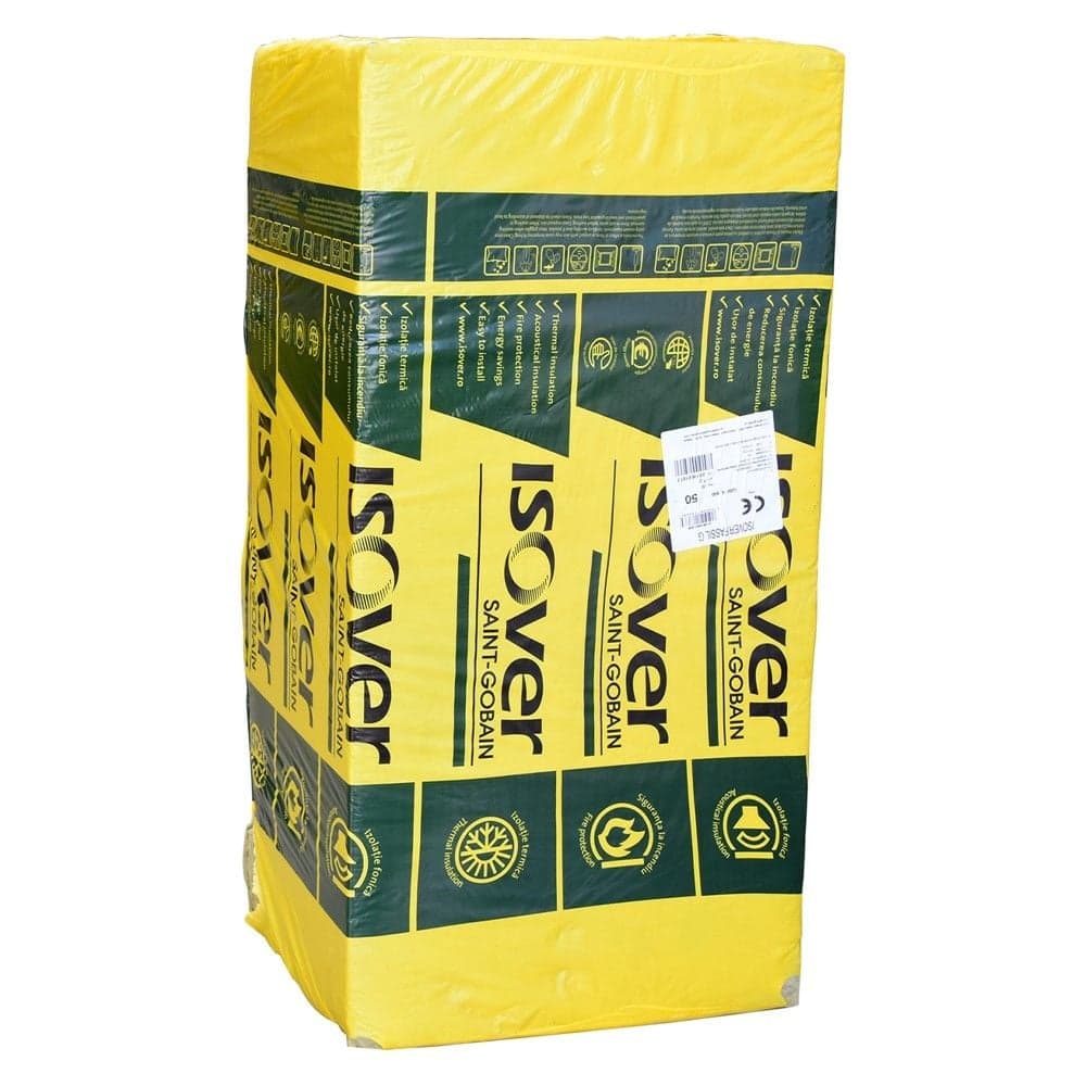 Lesh guri, Isover, 5x60x120 cm, 50kg/m3, 7.2 m2/paketim, ʎ=0.034 W/m.k, Ʀ=1.45 m2.K/W