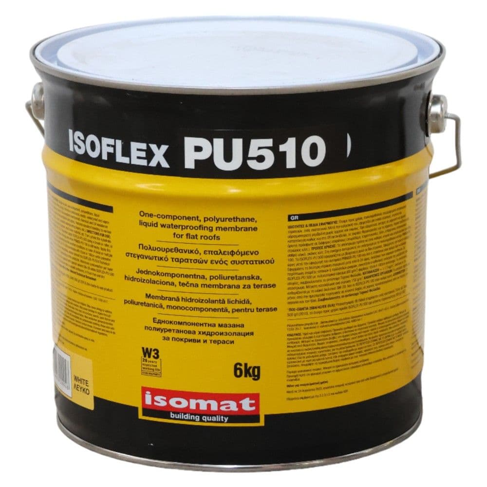 Hidroizolues poliuretani për tarraca, pesha 6 kg, ngjyre e bardhe, konsumi 1-1,5 kg/m3