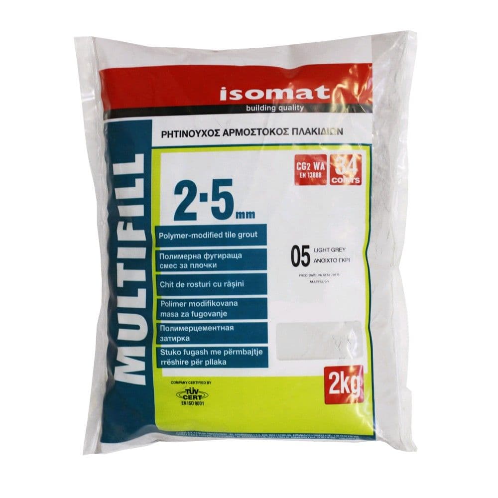 Bojak Isomat Multifill, 2 KG per fuga pllakash 1-8mm, ngjyra gri e hapur 05