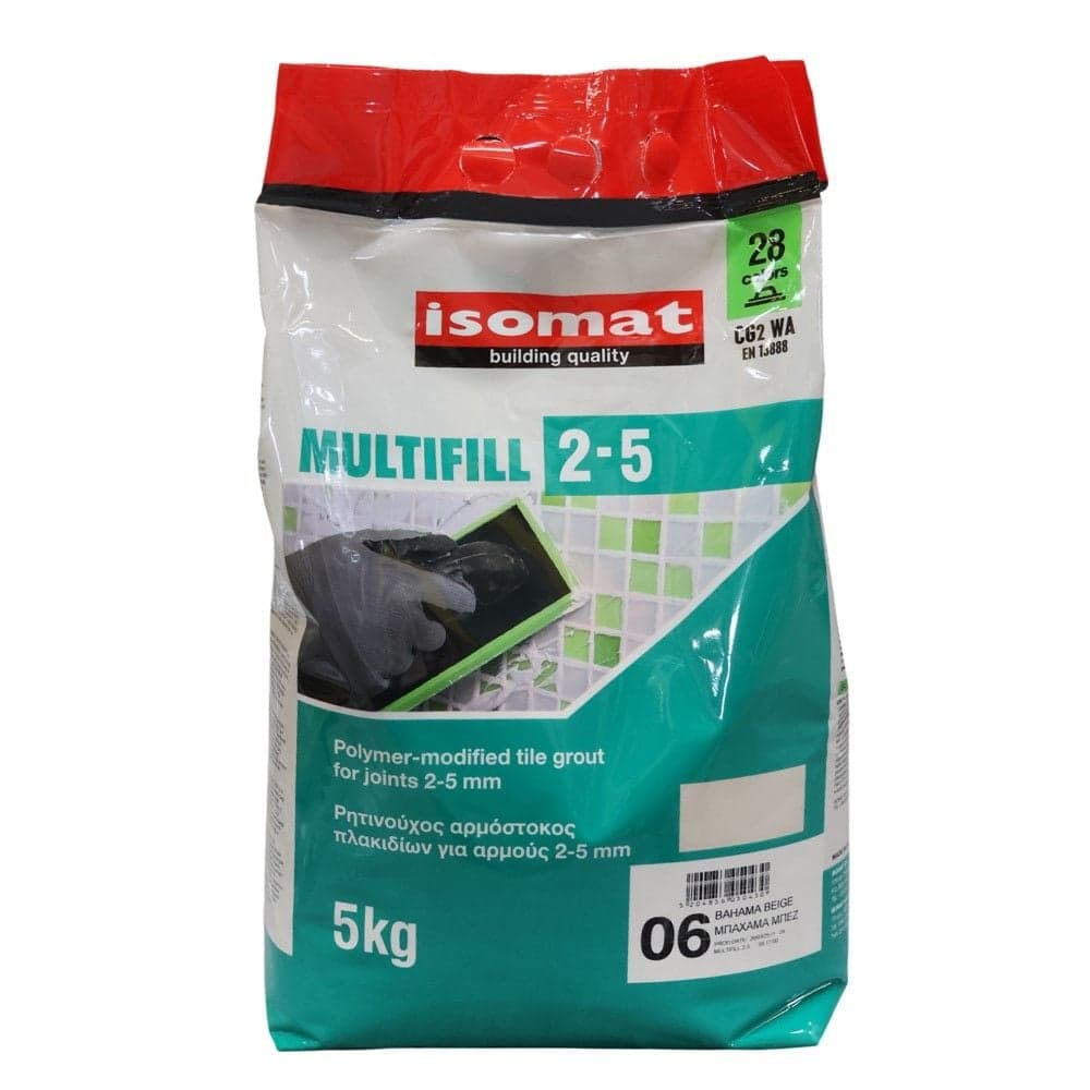 Bojak Isomat 5 KG per fuga pllakash 0-5mm per ambiente te brendshme dhe te jashtme, ngjyra BEZHE BAHAMA