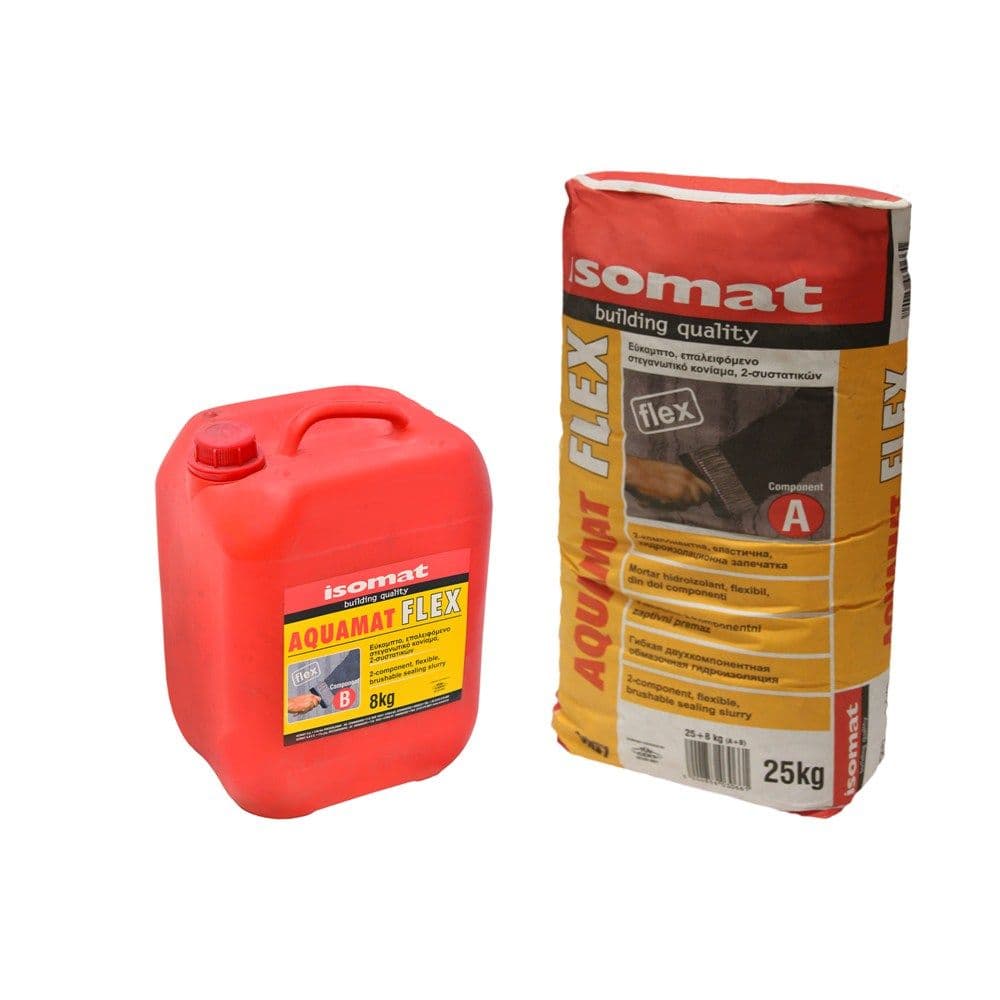 Llac hidroizolues lyeres gri, fleksibel, 2 komponentesh (A-25kg pluhur + B-8 kg emulsion)