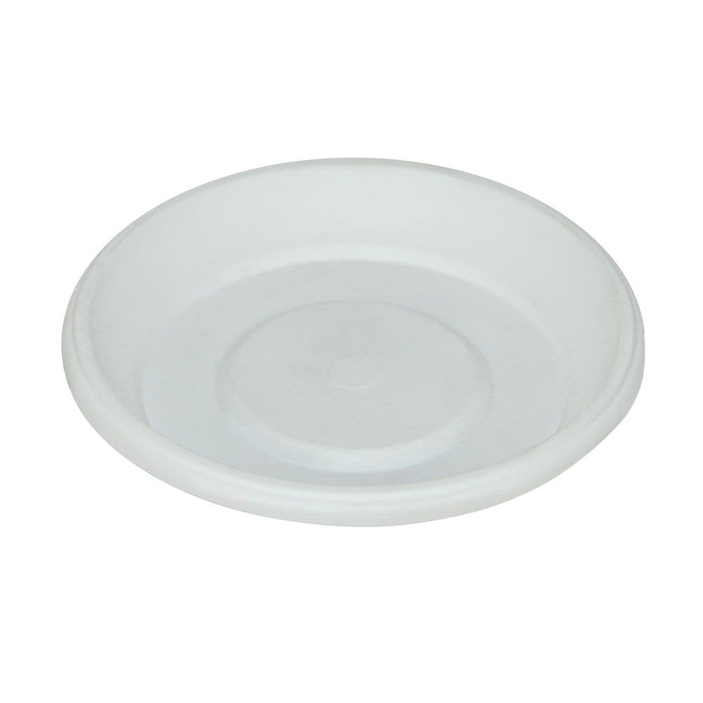 Pjatë vazo lulesh rrethore, GERBER, plastike, e bardhë, Ø8 xH1.5 cm