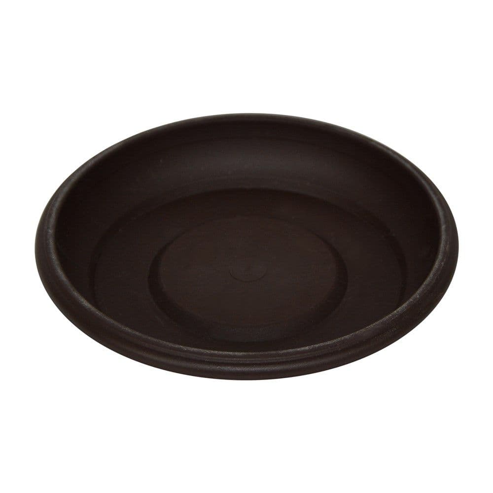 Pjatë vazo lulesh rrethore, GERBER, plastike, kafe, Ø9 xH2 cm