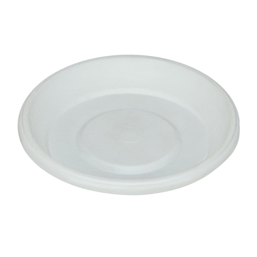 Pjatë vazo lulesh rrethore, GERBER, plastike, e bardhë, Ø9 xH2 cm