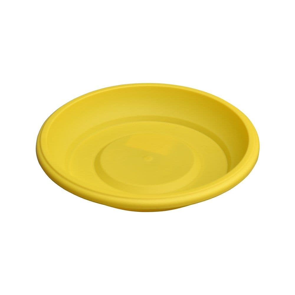 Pjatë vazo lulesh rrethore, GERBER, plastike, verdhë, Ø9 xH2 cm