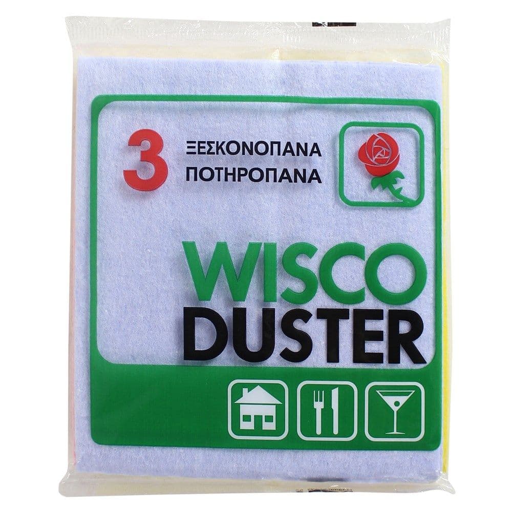 Pecetë pastrimi, "Wisco", shumëpërdorimshe, mikrofiber, miks, 35x35 cm, 3 copë, 1 pako