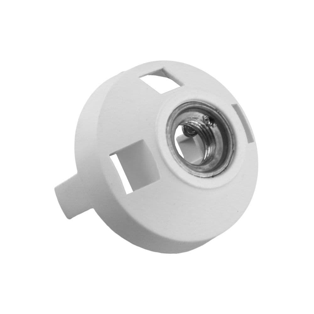 Portollampe plastike E27 me filete metalike e bardhe