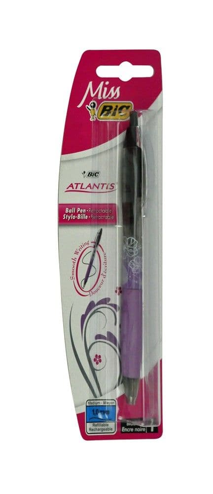 Stilolaps, Atlantis, Miss Bic, plastikë dhe gomë, 19.5x5.5 cm, lejla dhe e zezë, 1 copë
