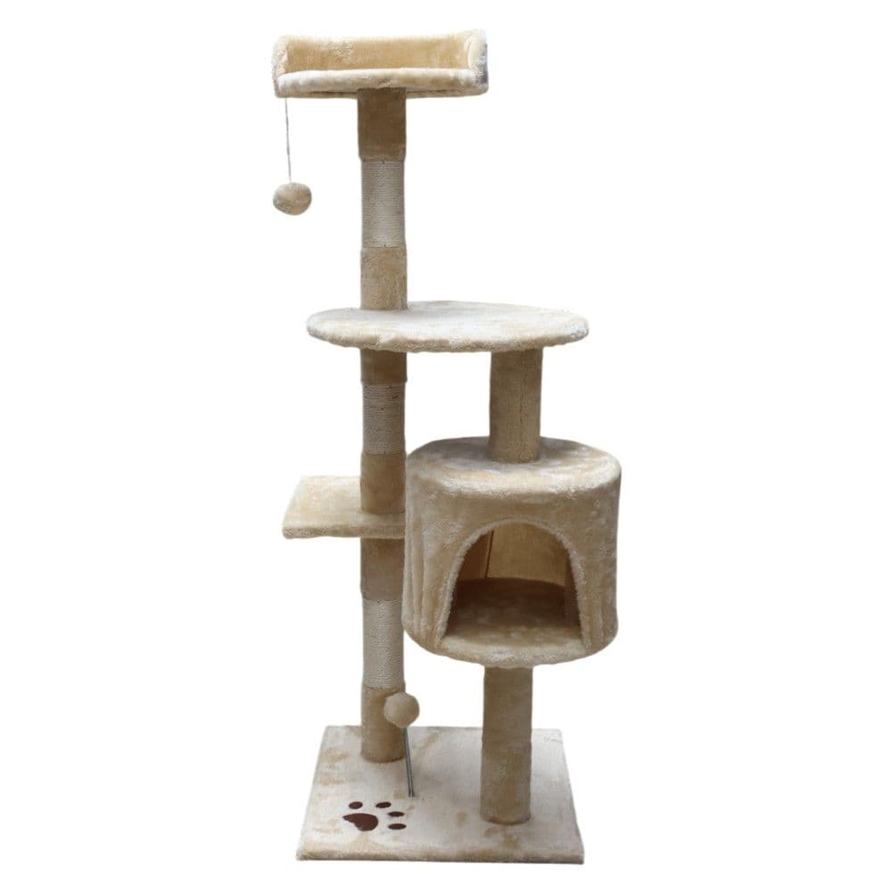 Kruajtëse thonjësh dhe ndenjëse për mace, Pets, 39x39x117 cm, formë peme, ngjyrë mikse