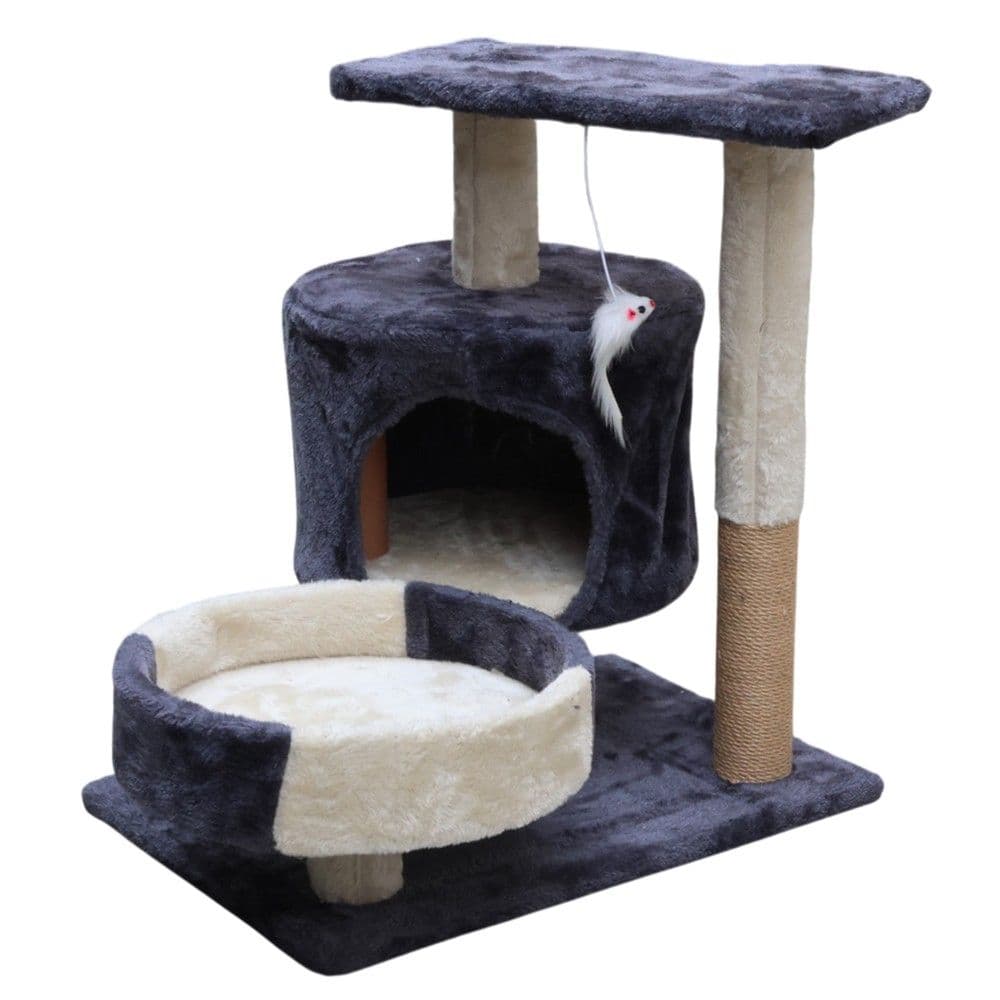 Kruajtëse thonjësh dhe ndenjëse për mace, Pets, 50x35x55 cm, formë peme, ngjyrë bezhë