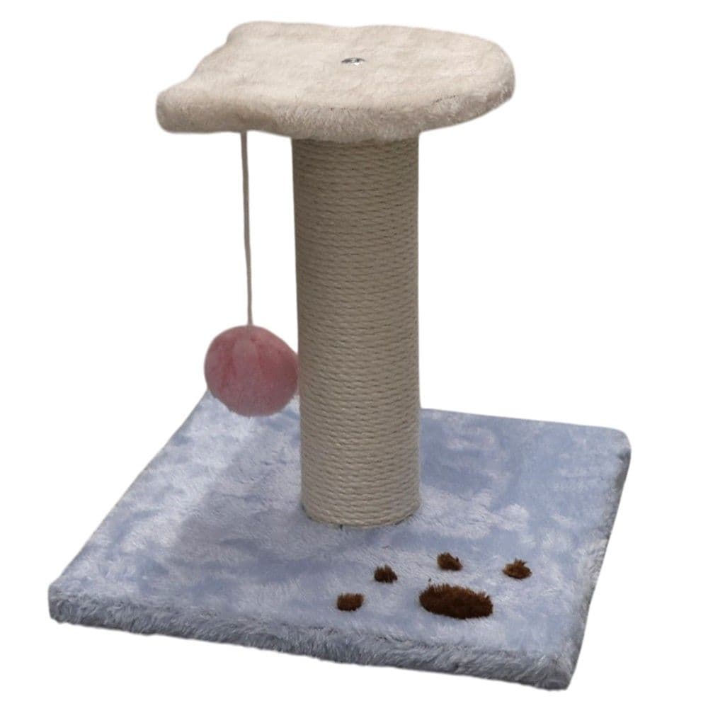 Kruajtëse thonjësh dhe ndenjëse për mace, Pets, 25x25xH25 cm, formë katrore, ngjyrë blu e hapur dhe bezhë