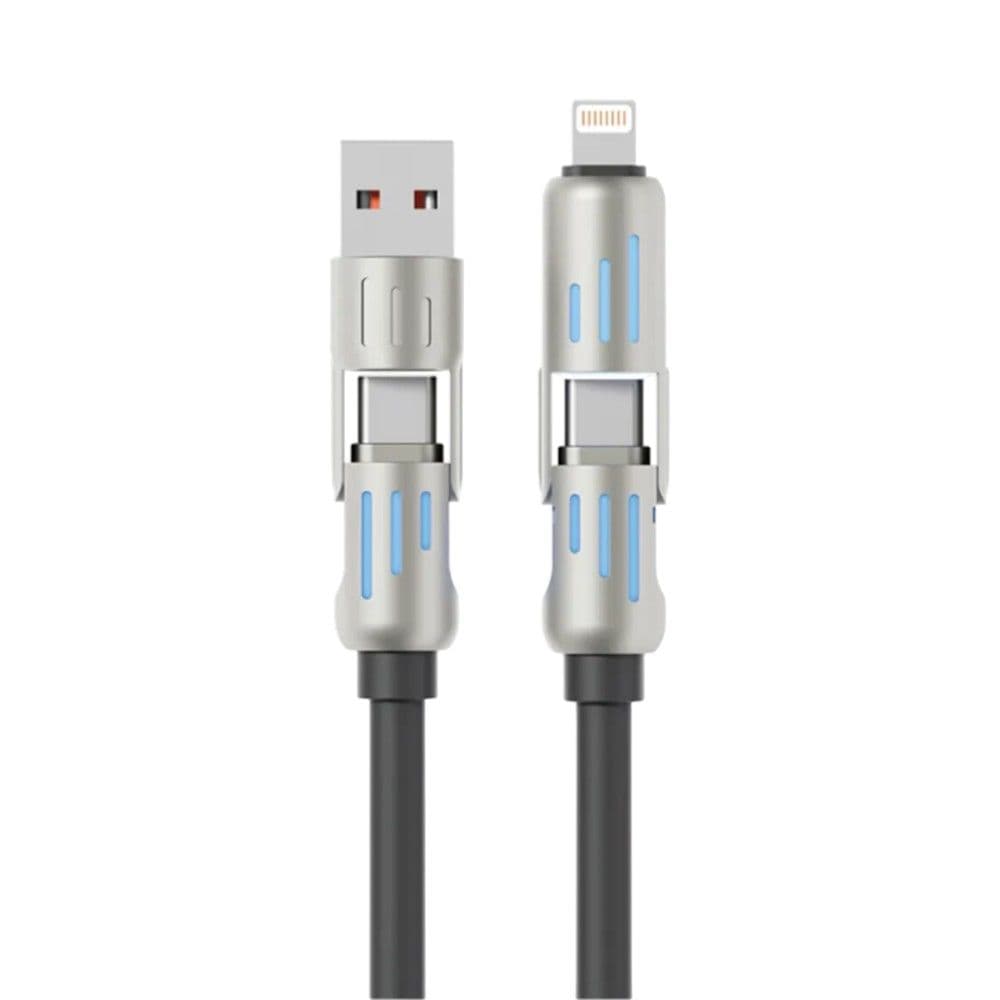 Kabëll për transferim të dhënash 4 në 1, Unico, CB2686, 65W, USB - Lightning