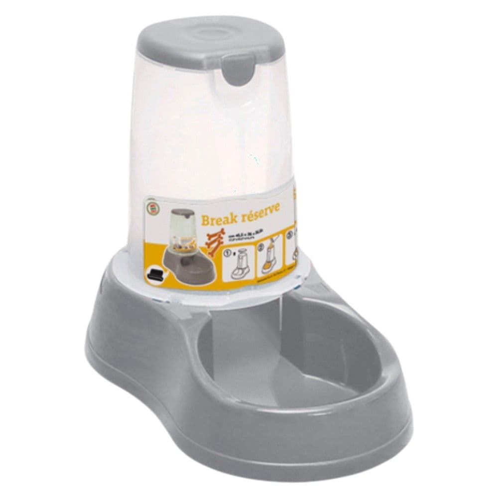 Rezervë ushqimi për kafshë, Stefanplast, 28,5x18,5x22h cm, 1.5 L, ngjyra gri