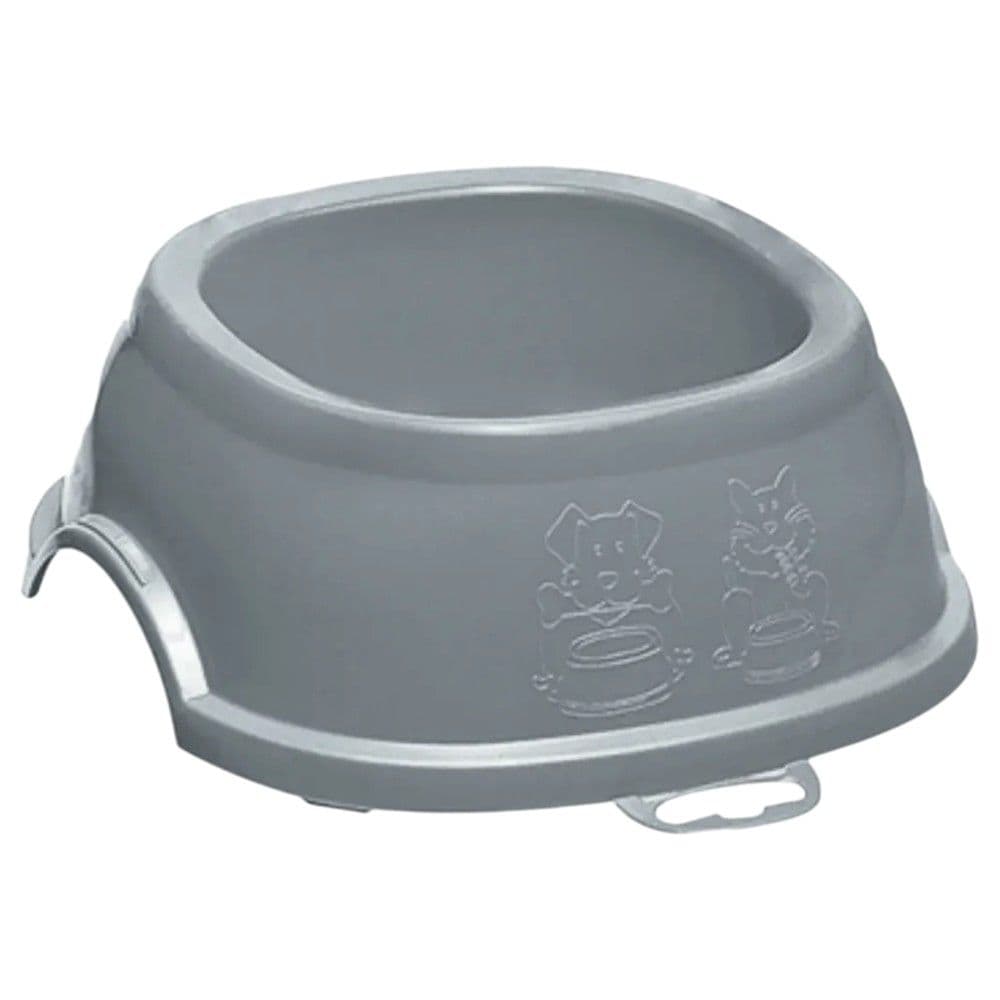 Tas ushqimi për kafshë, Stefanplast, 17x17x6h cm, 0.4 L, kundra rrëshkitjes, ngjyrë gri
