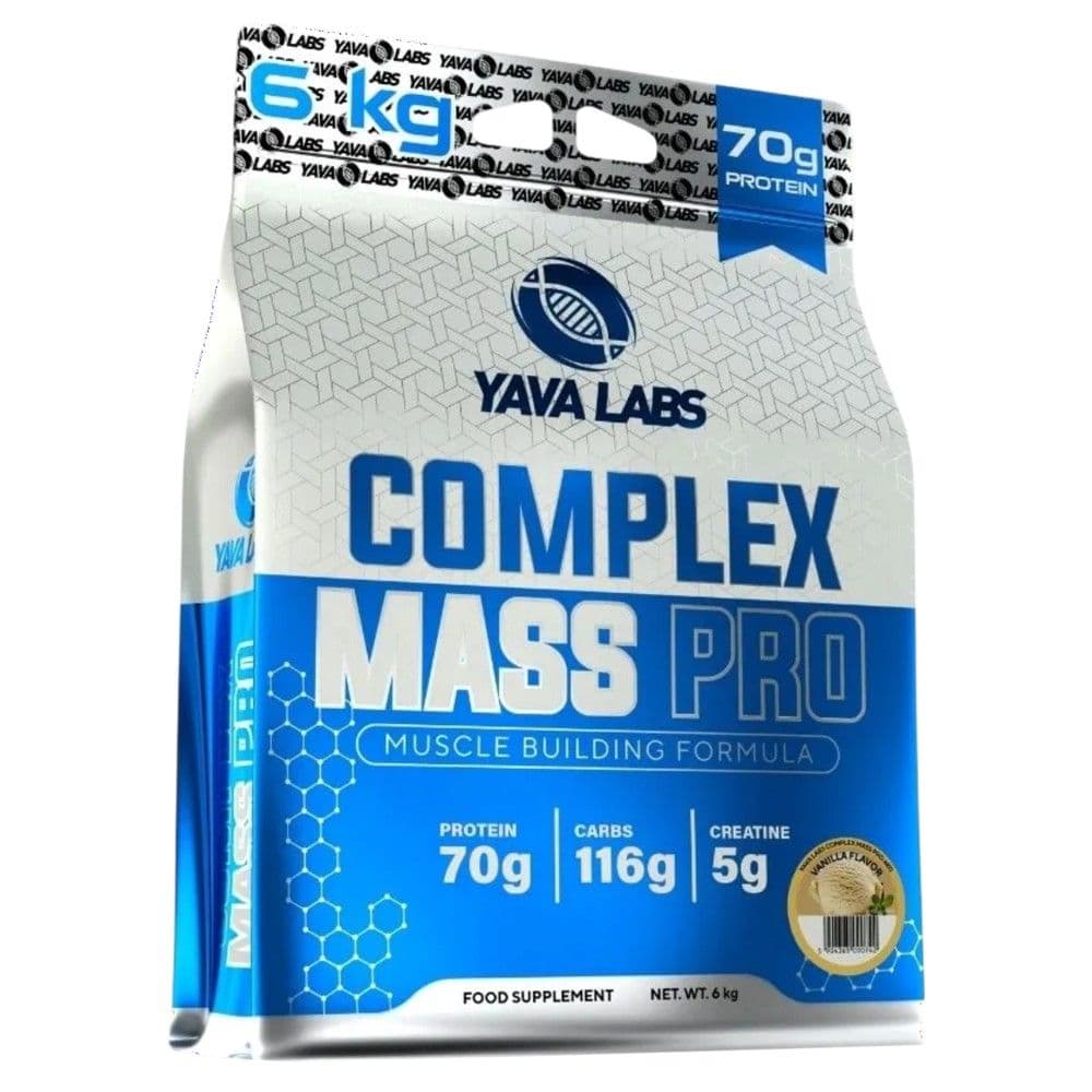 Suplement për rritje mase, Yava Labs, Complex Mass Pro, 6 kg, shije vanilje