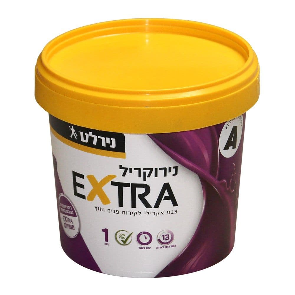 Bojë akrilike Nirocryl e cilësisë së parë, 1 Lt, Bazë A, tretet me 10% ujë dhe mbulon 13 m2/ Lt, në 2 duar