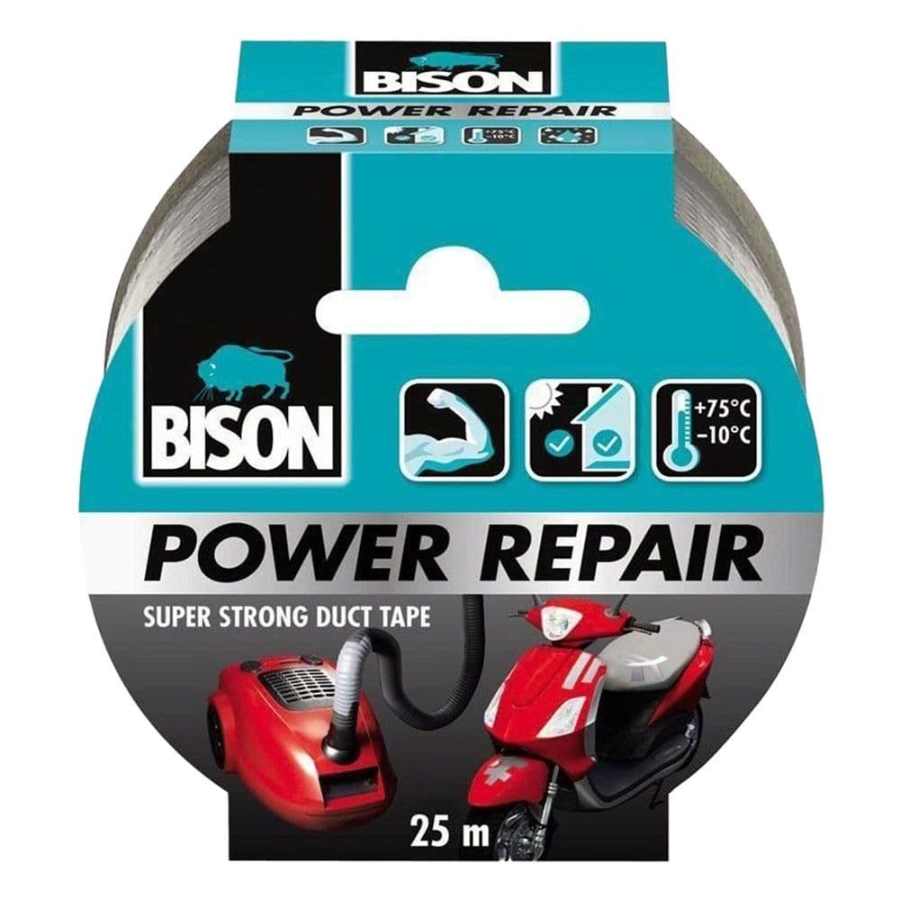 Ngjites "Duct Tape", Bison, Super I forte, 25 m, ±70⁰ C, rezistent ndaj UV