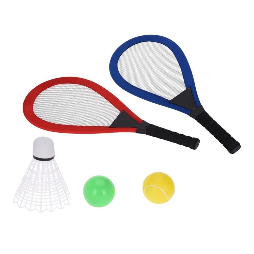 Set tenisi + batmitoni per femije, 2 rraketa dhe 3 topa