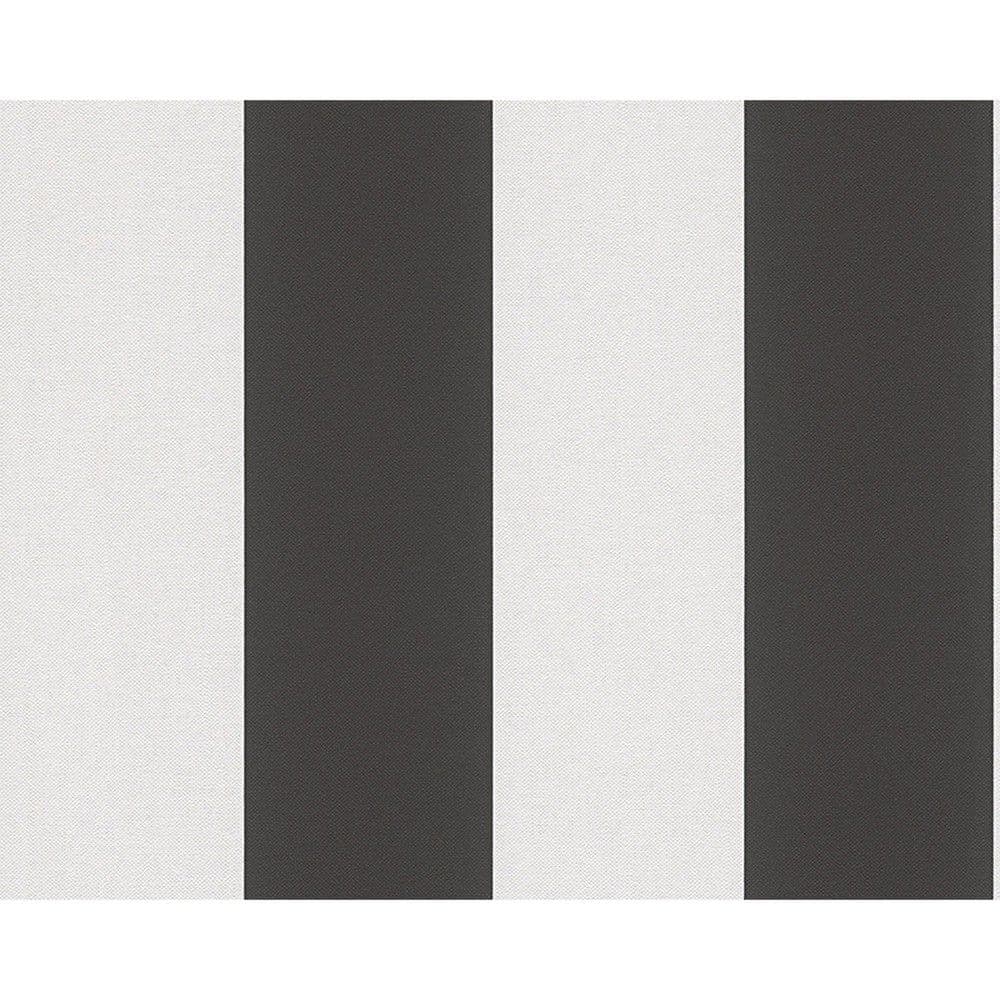 Leter muri, As Creation, Black and white, Modern, 10.05x0.53 m, e zeze, e bardhe, 33421-3