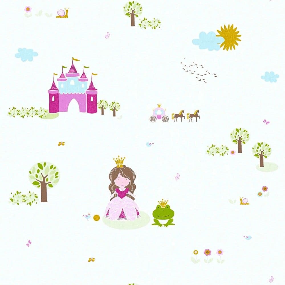 Leter muri per femije, As Creation, Little Stars, cartoon, 10.05x0.53 m, e bardhe, roz, 35852-2