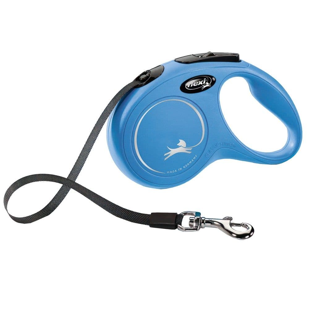 Litar drejtues me mbledhje, Camon, Flexi, Masa S, 5 m, ngjyra blu