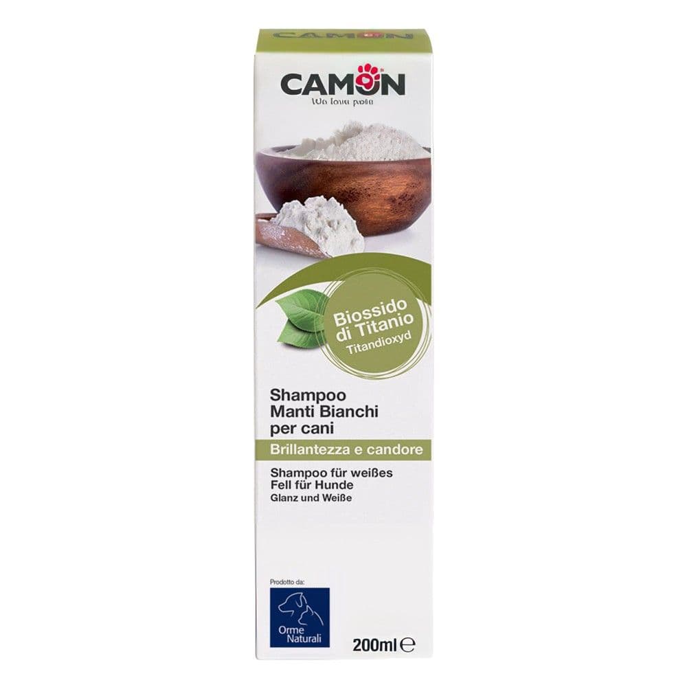 Shampo natyrale per qen, Camon, White coat, 200 ml, per qime te bardhe