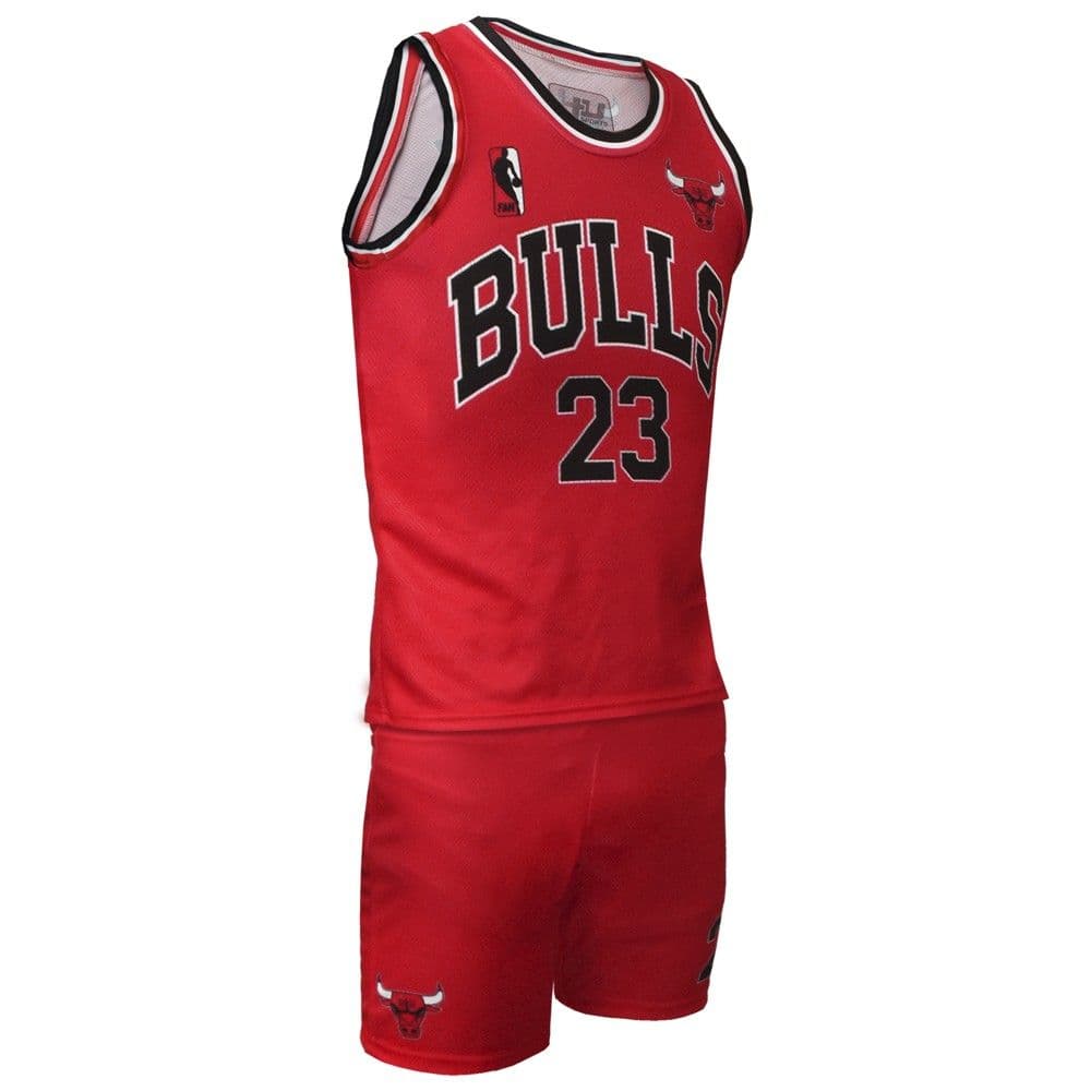 Uniforme basketbolli per te rritur, 4U Sports, Bulls, Jordan, masa S, kostumi 1, ngjyra e kuqe