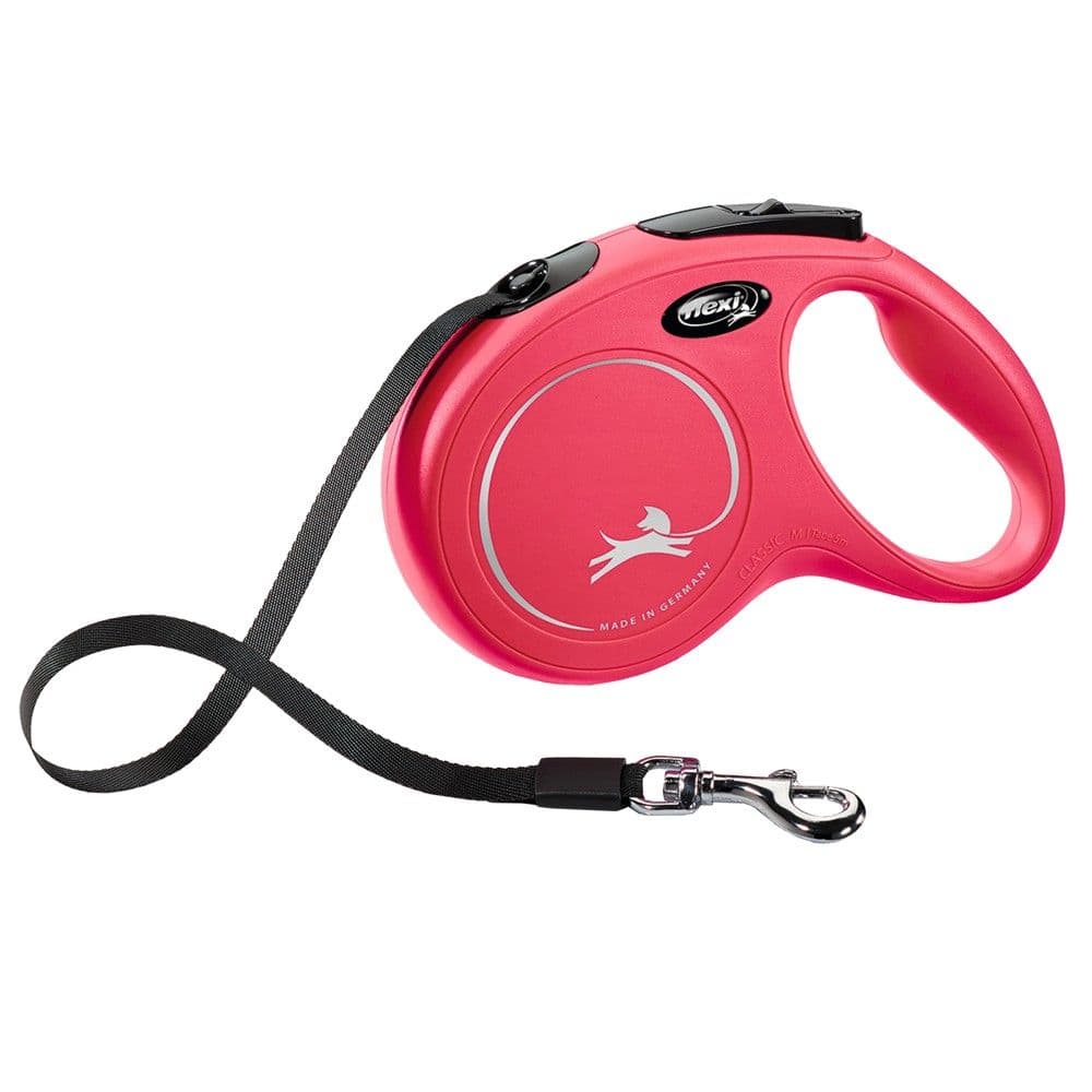 Litar drejtues per qen, Flexi, Classic, M, 5m, 25 kg, ngjyre e kuqe